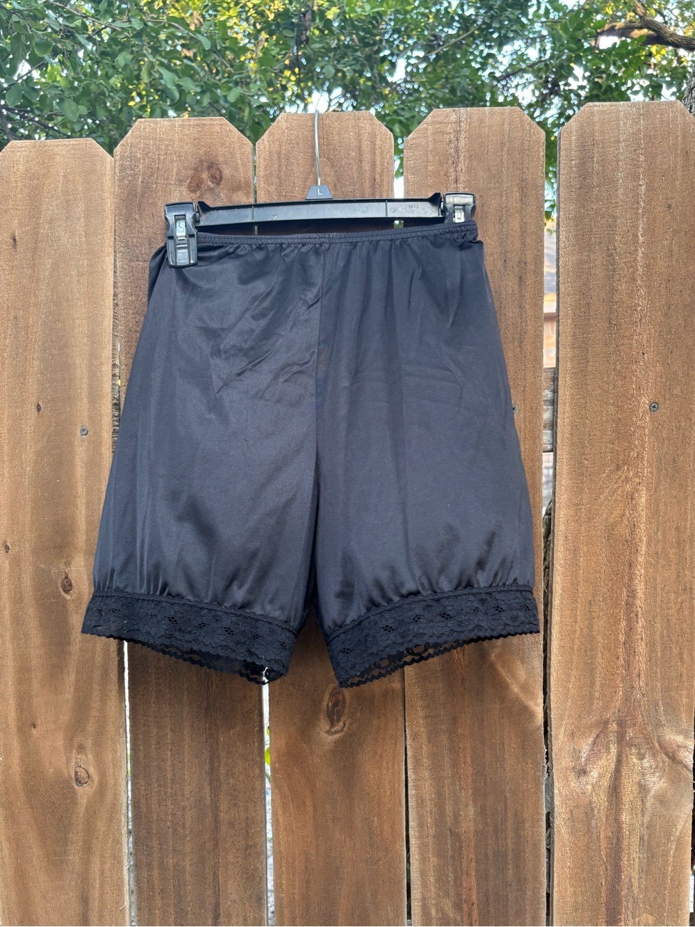 Vintage Slip Shorts size S 16" Black Lace Sof Slip by Vanity Fair.